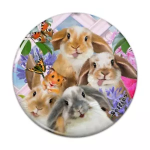 Espejo de bolsillo compacto Rabbits Bunnies Hampster selfie maquillaje a mano - Imagen 1 de 8