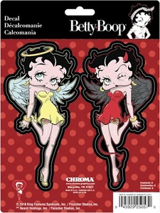 Betty Boop Angel & Devil Decals - Each is Approx 3-1/2" W x 5-1/2" H, 2 Decals - Picture 1 of 3