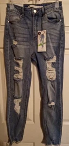 Pantalones de mezclilla TINSELTOWN Destructed Hi-Rise talla junior 5/27 - Imagen 1 de 2