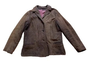 Vintage Mid Century MCM 60s Rockabilly Leather Suede Deerskin Blazer Jacket M - Picture 1 of 11