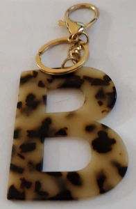 "B" Monogram Letter Initial Print Large Clip Keychain Accessory - Picture 1 of 5