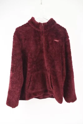 Pullover polar Reebok para mujer rojo Windsor 1/4 cremallera cuello falso Sherpa talla 2XL Foto 1 de 3
