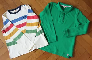 DPAM 2 x Langarmshirt Shirt Jungen Poloshirt Grün gestreift 10 Jahre 140 - Bild 1 von 3