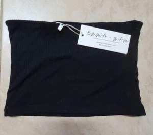 Emma & Sam  Crop Top Ribbed  Black Size XS Bandeau NEW - Picture 1 of 10