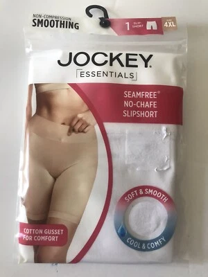 MUJER JOCKEY BLANCO COSTURA LIBRE SIN ROZADURAS ANTIDESLIZANTE SLIP SHORT TALLA 4-XL NUEVO CON ETIQUETAS Foto 1 de 4