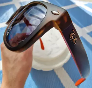 Ray Ban ' RB 2132 6180/R5 New Wayfarer ' Blue/Orange Sunglasses Italy ***RARE - Picture 1 of 16