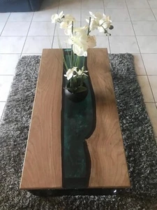 48" x 24" Resin Epoxy Coffee Table Top - Modern Living Room Furniture - Picture 1 of 8