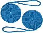 2 PCS 5/8 Inch 25 FT  Nylon Mooring Rope Anchor Line Blue Braid on Braid