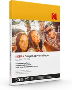 KODAK Photo Paper Gloss 5 X 7 SNAPSHOT 50 count, 48lb-180 g/m 2-8.5MIL (41307)™ - Picture 1 of 6