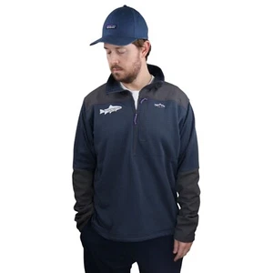 Patagonia R1 Fitz Roy Polartec Fleece Fishing Pullover Shirt Mens XL Blue Jacket - Picture 1 of 10