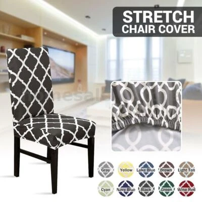 Wedding Banquet Chair Covers Spandex Stretch Seat Slipcovers Dining Room  XMAS - Imagem 1 de 4