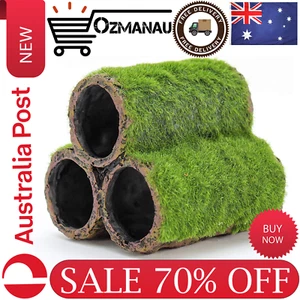 Penn Plax Hideaway Pipes Aquarium Decoration Realistic Look with Green Moss Like - Picture 1 of 4