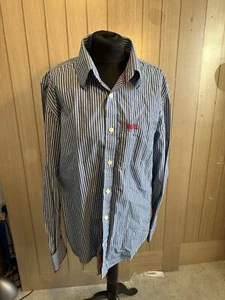 SuperDry Shirt Stripe Mens blue/white XL - Picture 1 of 11