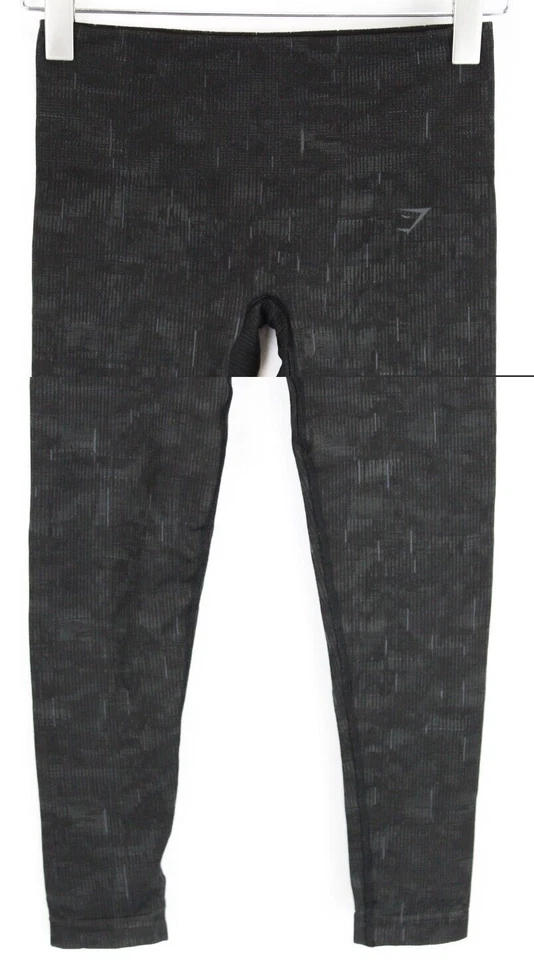 Gym Shark Femme Leggings S Gris Foncé à Motifs de Sport Extensible - Photo 1/4