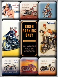 Arte nostálgico - 9 piezas Juego Imán Frigorífico - Motos - Imagen 1 de 1