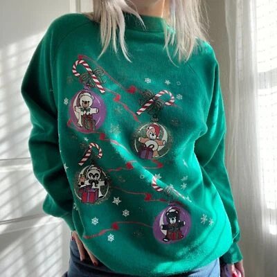 Oso de peluche vintage Hanes Her Way Navidad gráfico cuello redondo talla XL  Foto 1 de 4