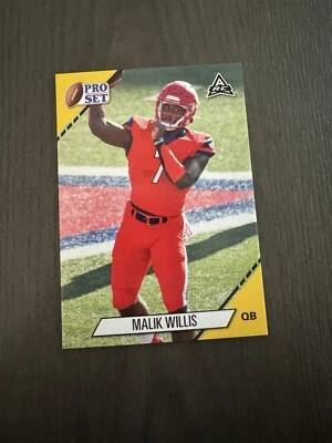 2021 Leaf Pro Set College Gold Yellow Parallel #07 MALIK WILLIS Rookie RC - Image 1 of 2