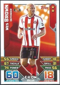 TOPPS MATCH ATTAX 2015-16- #U54-SUNDERLAND-WES BROWN - Picture 1 of 1