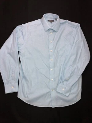 Camisa abotonada Kenneth Cole Reaction XL 17-17,5 36/37 azul guinga nueva sin etiquetas Foto 1 de 4