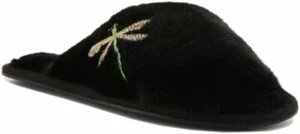 Joules Slippet Lux Damen Baumwolle Warm Futter Kunst Vlies Manschette Black 3 - - Bild 1 von 12