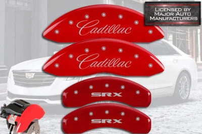 2010-2011 "Cadillac SRX" Front + Rear Red MGP Brake Disc Caliper Covers 4pc Set - Image 1 of 4