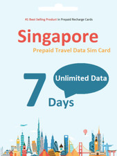 $1.9/day 7 Days Singapore Prepaid Travel data SIM card UNLIMITED DOWNLOAD
