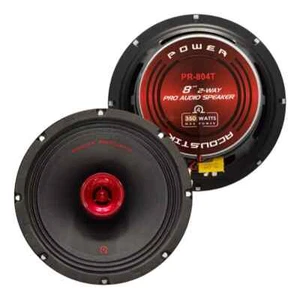 Power Acoustik PR-804T 350W Pro 8" Mid-Bass Mid-Range Speakers Bullet Tweeters - Picture 1 of 5