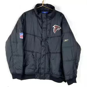 Vintage Atlanta Falcons Reebok Puffer Jacket XL Black Zip Exclusive Edition Nfl - Bild 1 von 4