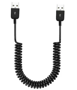 Cavo a molla avvolto prolunga dati USB 2.0 tipo A maschio a maschio 1m - Foto 1 di 4