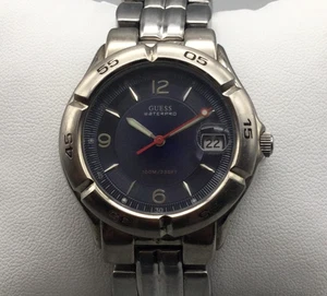 Guess Waterpro Watch Womens 33mm Blue Dial Date 100M New Battery 7.75" - Picture 1 of 10