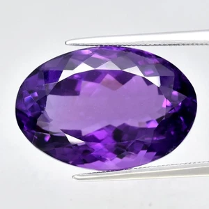 π 17.94ct VVS Oval Natural Purple Amethyst - Unheated Uruguay Gemstone - Picture 1 of 4