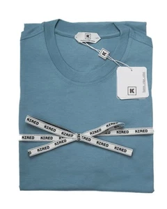 Camiseta manga corta Kired by Kiton azul pizarra Supima crepé algodón S (48 IT) NUEVA CON ETIQUETAS - Imagen 1 de 5