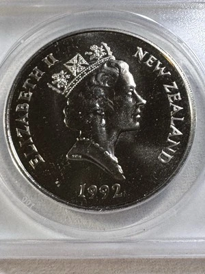 1992 New Zealand $5 Decimal Currency Graded MS 67 by ANACS Low Mintage - Image 1 of 4