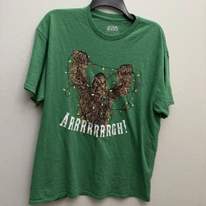 STAR WARS CHEWBACCA T-Shirt Large L Rundhals CHRISTMAS LIGHTS Top 002 - Bild 1 von 8