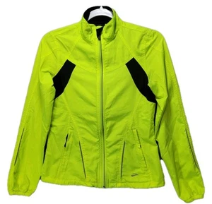 Brooks Jacket Womens XS Safety Green Full Zip Nightlife Windbreaker Running Neon - Picture 1 of 20