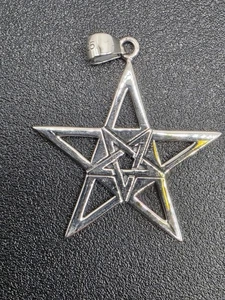 925 Neu Sterling Silber Anhänger Pentakel 26mm - Bild 1 von 4