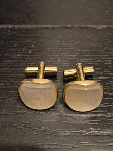 Gold Colour Rectangle Cufflinks - Picture 1 of 3
