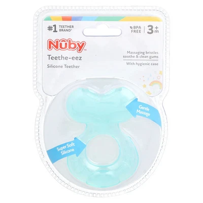 Mordedor de silicona, Teethe-eez, 3+ meses, Aqua, juego de 2 piezas Foto 1 de 4