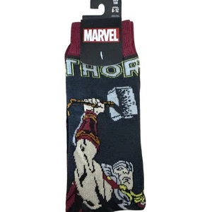 MARVEL THOR Crew Tube Socks NEW Sock Size 10 - 13 Men's Shoe Size 8 - 12 - Picture 1 of 4
