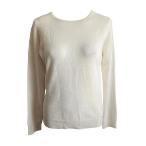 CHARTER CLUB Ivory Cashmere Crew Neck Sweater Size P/M NWT - Picture 1 of 9