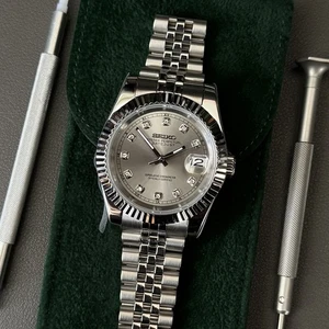 SEIKJUST Diamond White Dial | Sapphire | NH35 Aut | Jubilee | Fluted Bezel - Bild 1 von 5