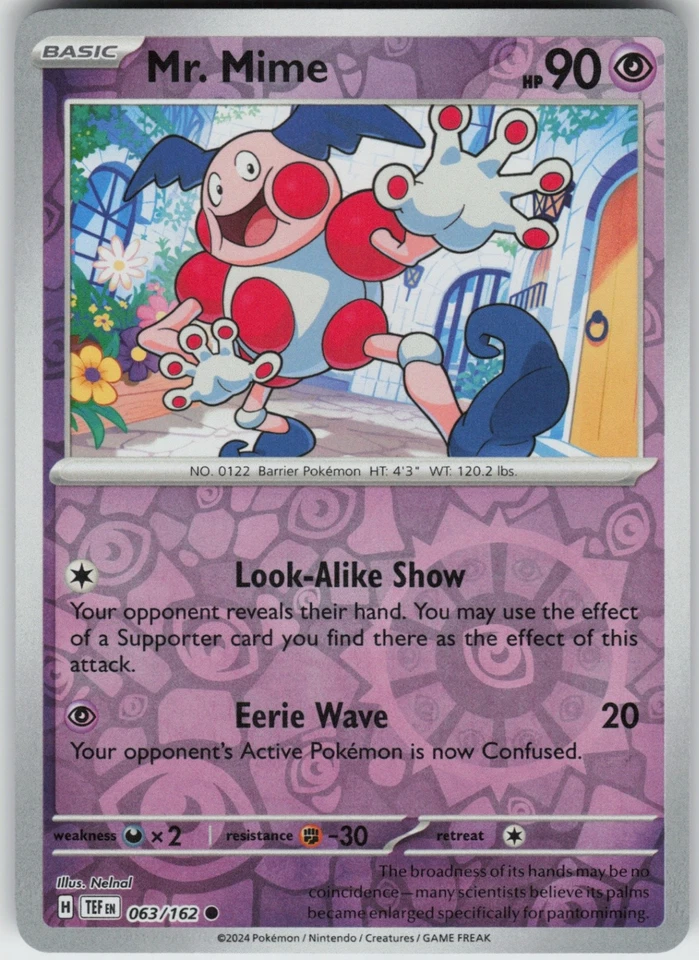 PO-01 Reverse Holo Mr. Mime 063/162 Common SV05: Temporal Forces - Image 1 of 1