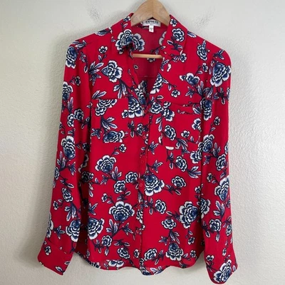 Camisa Prenda para el torso Express Portofino Calce Ajustado Para Mujer Pequeña Floral Manga con Pestaña Enrollable Foto 1 de 4