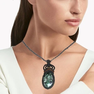 Handmade Ruby Zoisite Macrame Thread Gemstone Jewelry 20-36''Ad Necklace - Picture 1 of 10