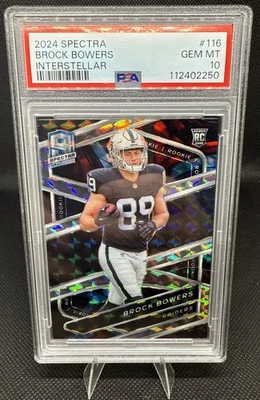 2024 Spectra Brock Bowers Interstellar /60 PSA 10 Raiders - Image 1 of 2