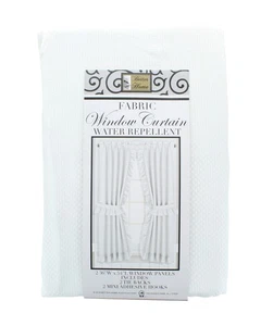 Better Home Stoff Fenstervorhang 36" x 54" weiß mit Raffbändern und Haken - Bild 1 von 2