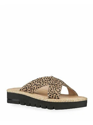 STUART WEITZMAN Womens Beige 1/2" Platform Roza Wedge Slip On Slide Sandals 11 B - Image 1 of 4