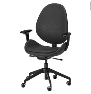 IKEA HATTEFJÄLL Office Chair – Black Leather, Ergonomic Design, Adjustable NEW - Picture 1 of 12