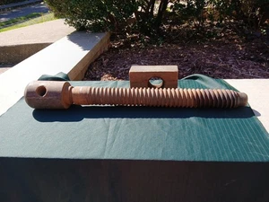 Antique primitive wooden screw / worm gear / carpenter's vice Screw & Nut (J) - Picture 1 of 10