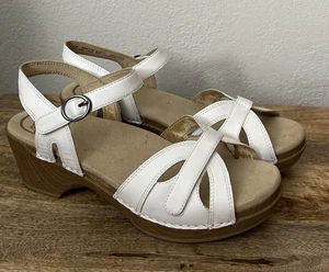 Sandalias Dansko de cuero blancas de ancho ajustable para mujer talla 38 7,5 - Imagen 1 de 7